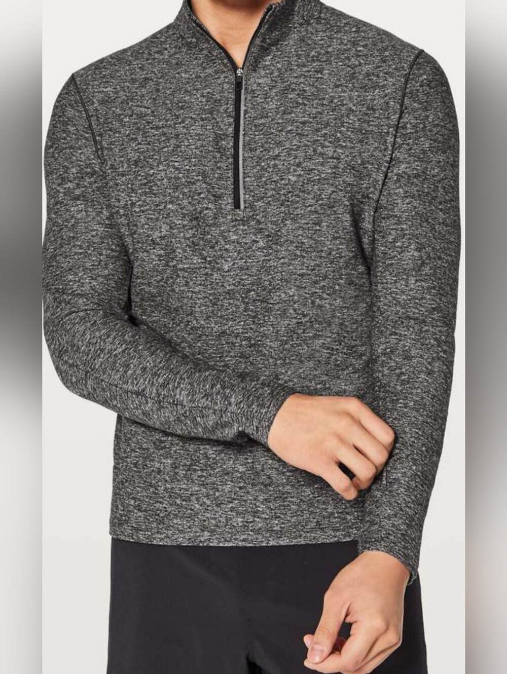 lululemon athletica Men's Charcoal Heather Zip Pullover